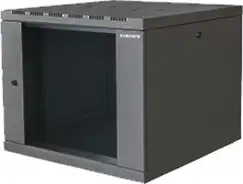 Canovate 12U 600x600x631 SINGLE zidni ormar s bočnim stranama koje se mogu otvoriti izvana, crni (WS3O-9-1266F)