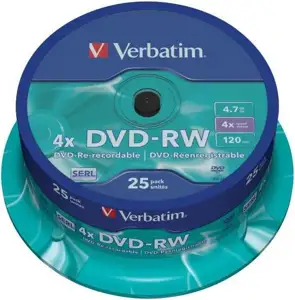DVD-RW Verbatim 4,7GB 25pcs Jew 4x