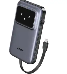 Ugreen Uno 10,000mAh 30w QC rechargeable portable battery with built-in USB-C cable