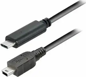 Transmedia USB type C plug - USB 2.0 type B Mini B plug, 1,0 m