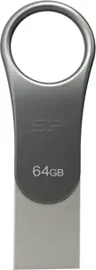 Silicon Power Mobile C80 USB flash drive 64 GB USB Type-A / USB Type-C 3.0 (3.1 Gen 1) Titanium