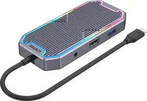 UNITEK uHUB S7+ Wired USB 3.2 Gen 2 (3.1 Gen 2) Type-C Grey