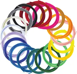 3Doodler Filament FLOW 20 PLA 20 Farben Nachfüllpack Polylactic acid (PLA) Black, Blue, Dark Green, Dark pink, Gold, Green, Lilac, Navy, Orange, Pink, Transparent, White, Yellow