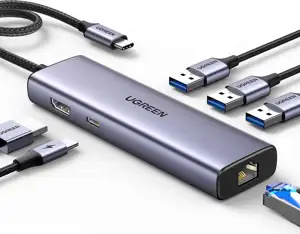 Ugreen 6-in-1 USB-C Hub (100 W PD, 4K@30Hz HDMI)
