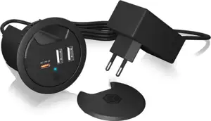 Icybox IB-HUB1407 built-in USB desktop charger with power supply and fast charging