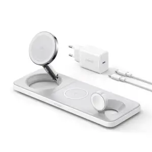 MagGo 15W 3-in-1 horizontal magnetic station White