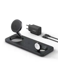 MAGGO 15W 3-IN-1 HORIZONTAL MAGNETIC STATION BLACK