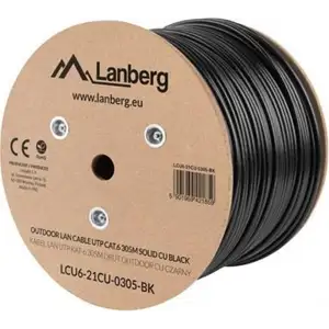 U/UTP kabel Cat.6 4x2xAWG23/1 solid Cu, PE outdoor, crni, pak. 305m (cijena po metru, prodaja na kolut)