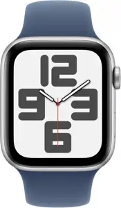 APPLE Watch SE GPS 44mm Silver Aluminium Case with Denim Sport Band - S/M