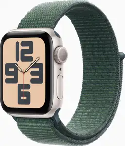 APPLE Watch SE GPS 44mm Starlight Aluminium Case with Lake Green Sport Loop