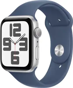 APPLE Watch SE GPS + Cellular 44mm Silver Aluminium Case with Denim Sport Band - S/M