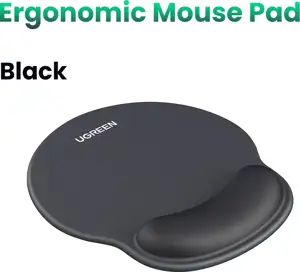 Ugreen Ergonomic Mouse Pad with Wrist Rest - Black