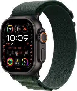 APPLE Watch Ultra 2 GPS + Cellular 49mm Black Titanium Case with Dark Green Alpine Loop - Large