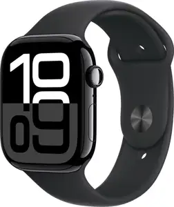 APPLE Watch Series 10 GPS 46mm Jet Black Aluminium Case with Black Sport Band - M/L