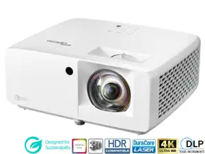 (3840x2160) OPTOMA UHZ35ST DLP Laser 3500-Lumen HDMI USB 3D 4K Ultra HD White
