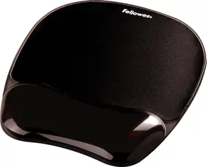 Fellowes Crystal™ Gel Mouse Pad/Wrist Rest, Black
