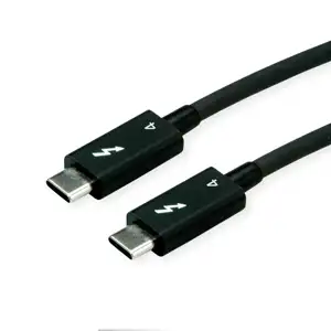 Roline Thunderbolt 4 kabel, 40Gbit/s, 100W, C-C, M/M, pasivni, 1m, crni