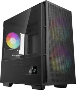 Case DeepCool CH360 Digital, Micro-ATX, ARGB, LCD, Tempered Glass, Black