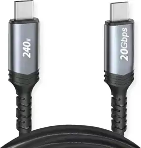 Roline VALUE Cable USB4 Gen2x2, with Emark, C–C, M/M, 240W, crni, 2.0 m