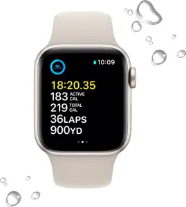APPLE Watch SE GPS + Cellular 40mm Starlight Aluminium Case with Starlight Sport Band - S/M