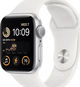 APPLE Watch SE GPS + Cellular 40mm Silver Aluminium Case with Denim Sport Band - S/M