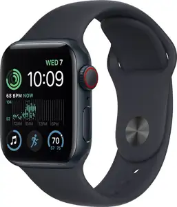 APPLE Watch SE GPS + Cellular 40mm Midnight Aluminium Case with Midnight Sport Band - M/L