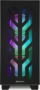 Sharkoon ELITE SHARK CA300T Tower E-ATX kućište bez napajanja, prozirne bočne stranice, prednji/stražnji RGB ventilatori 4×120mm, crno