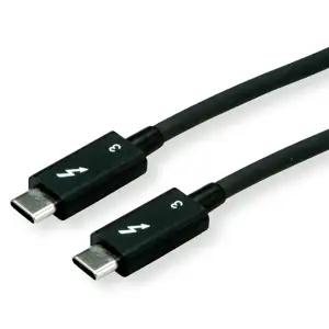 Roline Thunderbolt 3 kabel, 40GBit/s, 5A, M/M, 1.0m, crni