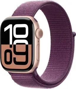 APPLE Watch Series 10 GPS + Cellular 42mm Rose Gold Aluminium Case with Plum Sport Loop