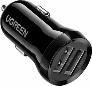 UGREEN auto punjač 24W, 2×USB-A, crni