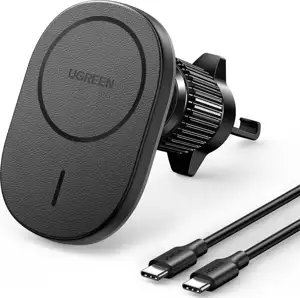 UGREEN MagSafe auto punjač 15W, USB-C, magnetni, bežični/indukcijski, crni