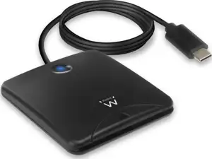 Smart card reader, USB-C, black, Ewent EW1055