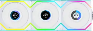 Lian Li UNI FAN SL Wireless LCD Fan, ARGB, PWM, 3-Pack incl. Controller - 120 mm, white