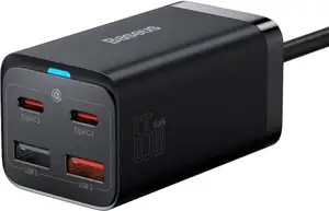 Punjač Baseus GaN3 Pro 2x USB-C + 2x USB 65W crni