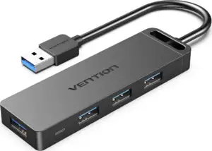 Vention 4-Port USB 3.0 Hub With Power Supply 0,5m Black