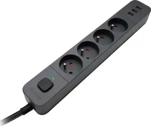 Produžni kabel Defender SFS 133 4G + 3x USB 1.5m crni