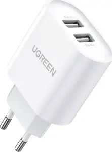 UGREEN zidni punjač 17W, 2×USB-A, bijeli
