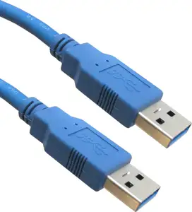 Transmedia USB 2.0 type A plug to USB type A plug, Blue, 1,2 m