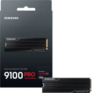 SSD 1TB M.2 80mm PCI-e 5.0 x4 NVMe 2.0, V-NAND TLC, Samsung 9100 PRO HeatSink (MZ-VAP1T0CW)