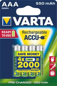 Varta Akku RECHARGE Power AAA HR03 550mAh 4St.