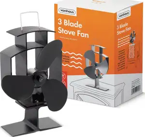 VonHaus fireplace fan 4 arms and temperature gauge