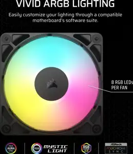 Case Acc Corsair Fan RS120 ARGB PWM 3x12cm black