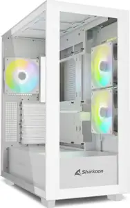 Kućište Rebel C60 RGB, White, Tempered Glass