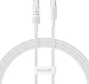 Baseus Gem USB C to USB C fast charging cable 1 m 100 W White