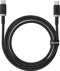 Baseus Dura Type C to Type C 100 W fast charging cable 1 m Black, Gold
