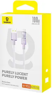 Baseus Gem USB A to USB C fast charging cable 1 m 100 W Purple