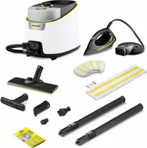 Parni čistač Kärcher SC 4 Deluxe Iron, bijelo-crni, 2250 W, s podnim setom EasyFix i parnom glačalom, 1.513-462.0