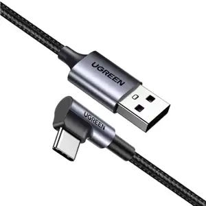 UGREEN USB-C (M) na USB-A (M), kutni 90°, 18W, 3A, pleteni kabel MFi, 1m
