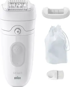 Epilator Braun Silk-épil 5-011, bijelo/srebrni, s vrećicom za pohranu i masažnim nastavkom
