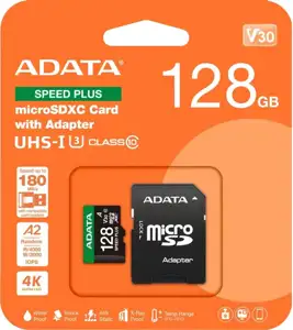 SPEED PLUS microSDXC 128 GB (UHS-I U3, Class 10, V30, A2)